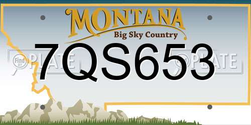 7QS653 Montana License Plate