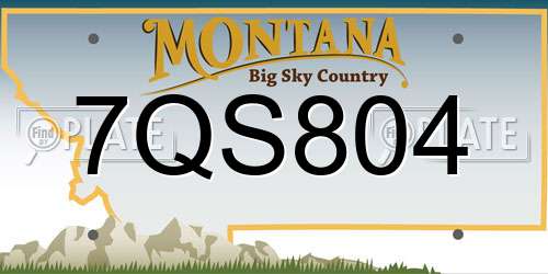 7QS804 Montana License Plate