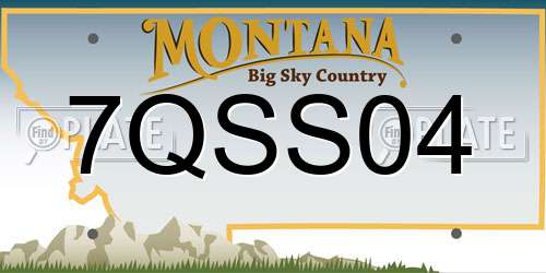 7QSS04 Montana License Plate