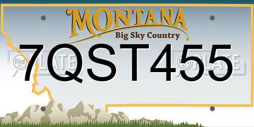 7QST455 Montana License Plate