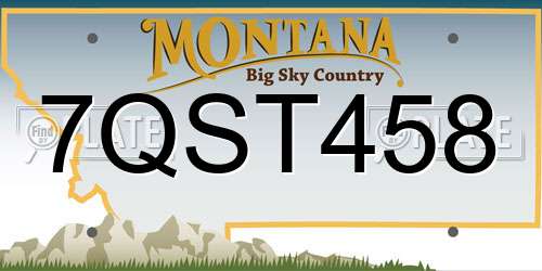 7QST458 Montana License Plate