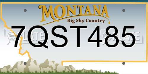 7QST485 Montana License Plate
