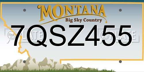7QSZ455 Montana License Plate