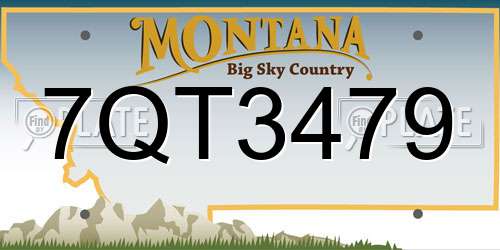 7QT3479 Montana License Plate