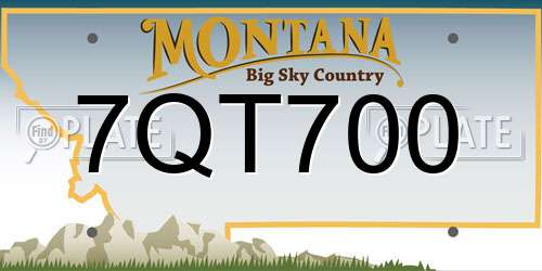 7QT700 Montana License Plate
