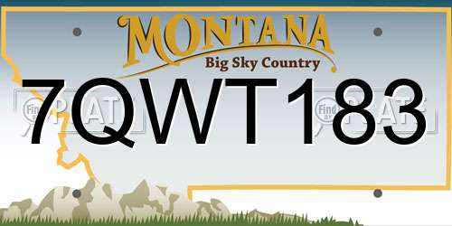 7QWT183 Montana License Plate