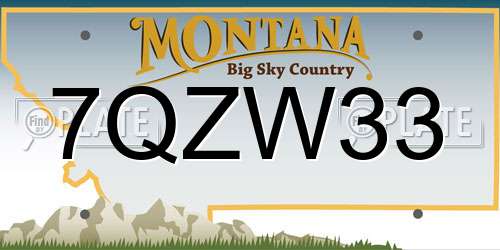 7QZW33 Montana License Plate