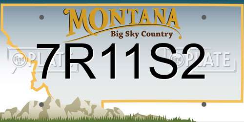7R11S2 Montana License Plate