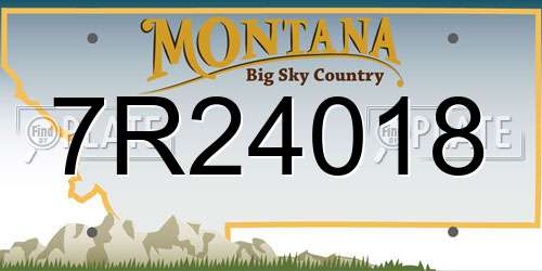 7R24018 Montana License Plate