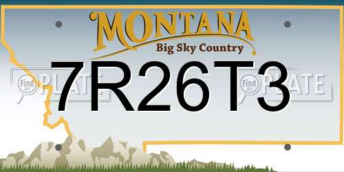 7R26T3 Montana License Plate