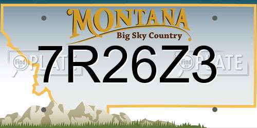 7R26Z3 Montana License Plate