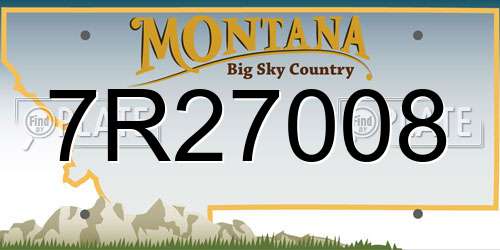 7R27008 Montana License Plate