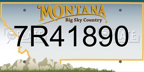 7R41890 Montana License Plate