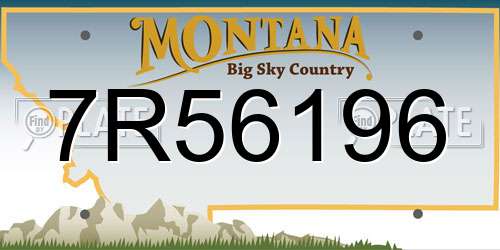 7R56196 Montana License Plate