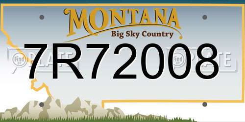7R72008 Montana License Plate