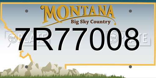 7R77008 Montana License Plate
