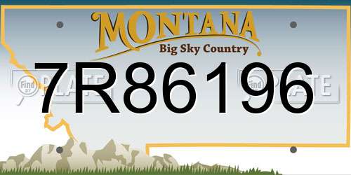 7R86196 Montana License Plate