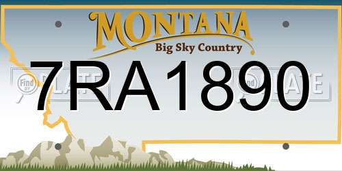7RA1890 Montana License Plate