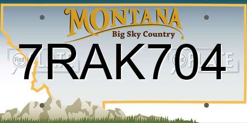 7RAK704 Montana License Plate