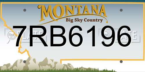 7RB6196 Montana License Plate