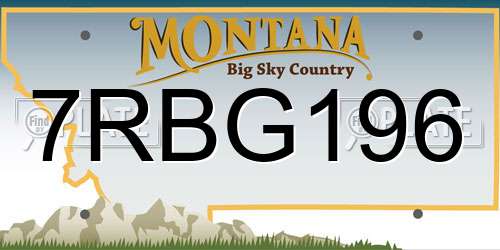 7RBG196 Montana License Plate