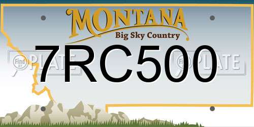 7RC500 Montana License Plate