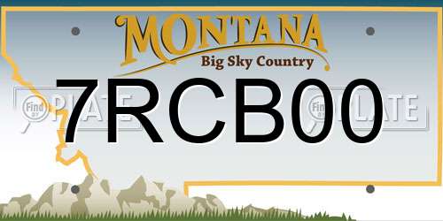 7RCB00 Montana License Plate