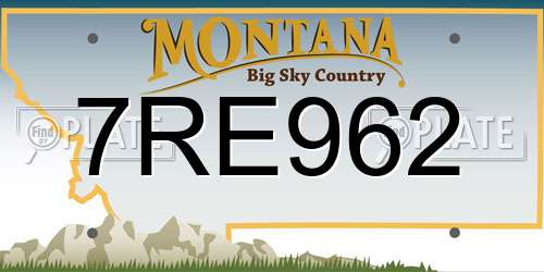 7RE962 Montana License Plate