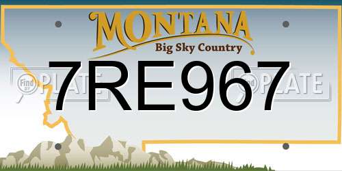 7RE967 Montana License Plate