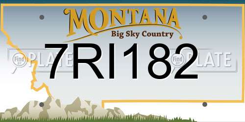 7RI182 Montana License Plate