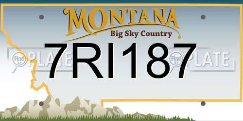7RI187 Montana License Plate