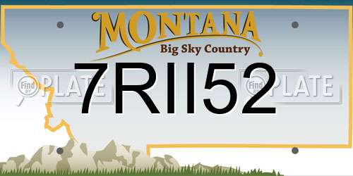 7RII52 Montana License Plate