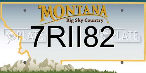 7RII82 Montana License Plate