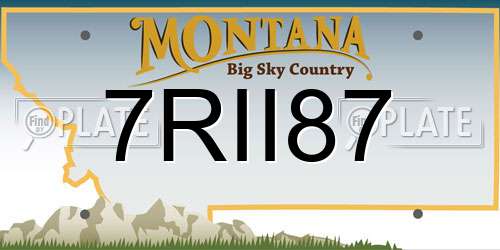 7RII87 Montana License Plate