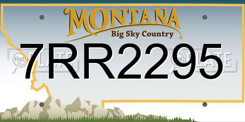 7RR2295 Montana License Plate