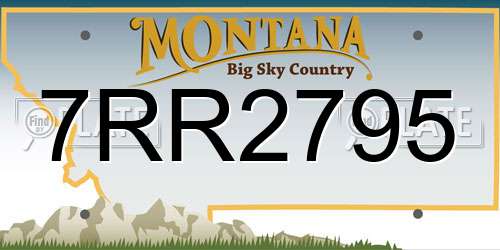 7RR2795 Montana License Plate