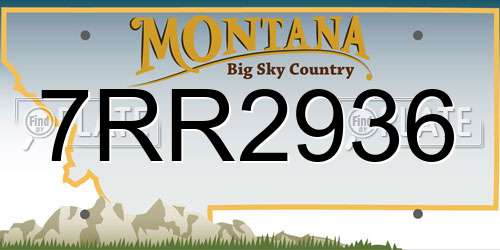 7RR2936 Montana License Plate