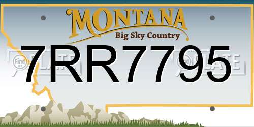 7RR7795 Montana License Plate