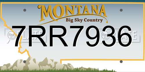 7RR7936 Montana License Plate