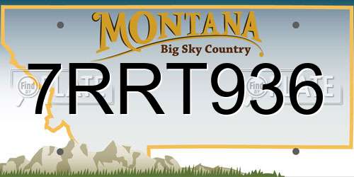 7RRT936 Montana License Plate