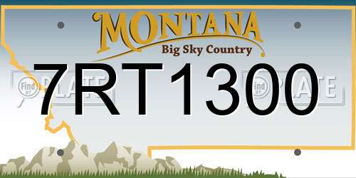 7RT1300 Montana License Plate