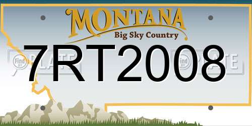 7RT2008 Montana License Plate