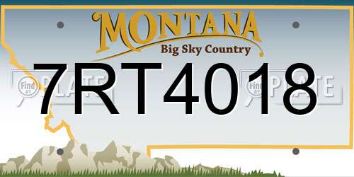 7RT4018 Montana License Plate