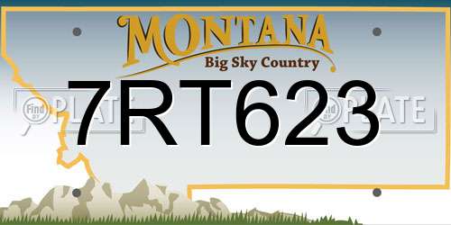 7RT623 Montana License Plate