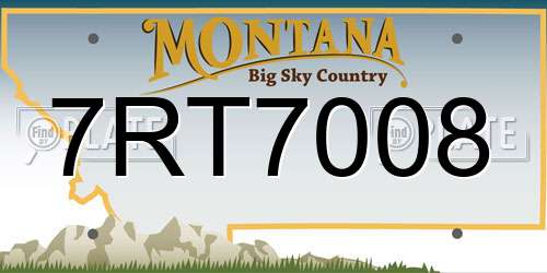 7RT7008 Montana License Plate