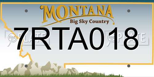 7RTA018 Montana License Plate