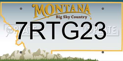 7RTG23 Montana License Plate