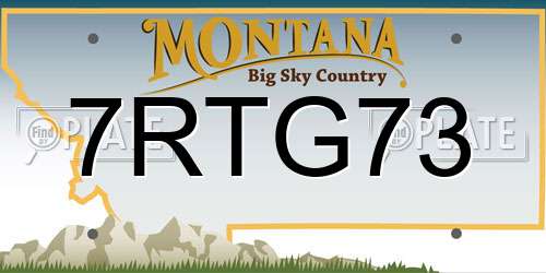 7RTG73 Montana License Plate