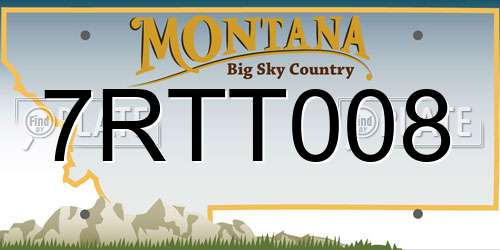7RTT008 Montana License Plate