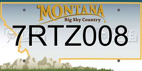 7RTZ008 Montana License Plate